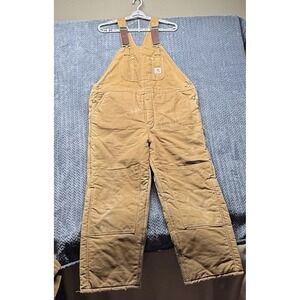 Carhartt Bib Overalls Men 42 x 30 (28.5) Tan Arctic Quilt R03 BRN USA Made VTG‎